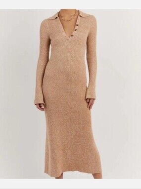 DISSH STELLA OAT MARLE COLLAR MIDI DRESS